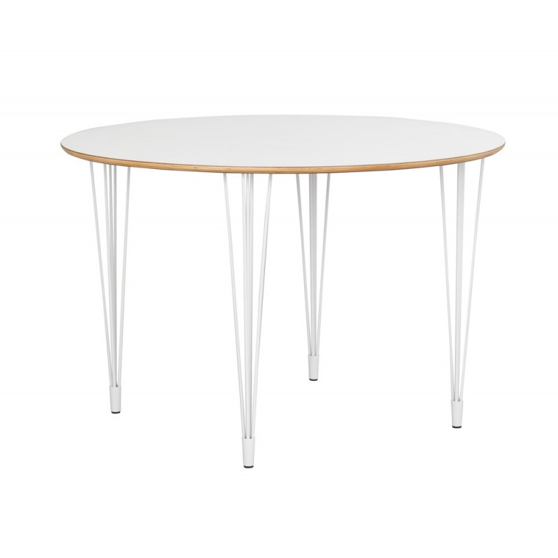 RO Fusio Dining Table Round 4 White Metal